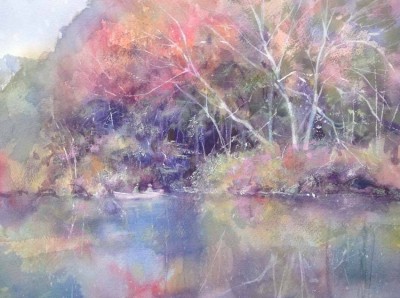 タイトル「ボート遊び～Boating」 painted by Osamu murata